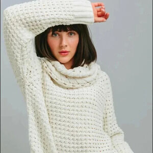 Cowl Neck  Knit Sweater